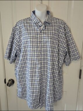 Georg Roth Men’s 2XL Blue/White/Gray Geometric Print Short Sleeve Shirt